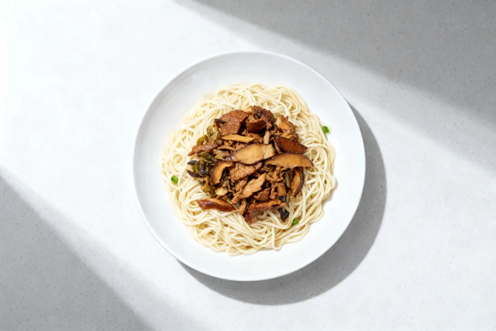 Jiaotou noodles from Shanghai