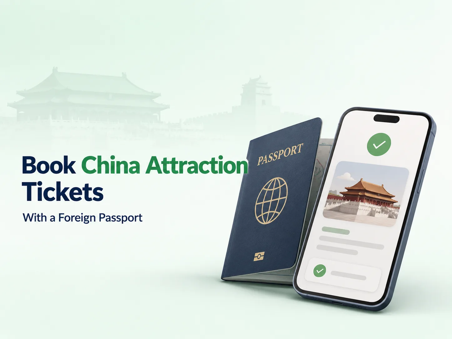 Foreign tourist booking attraction tickets in China with a passport
