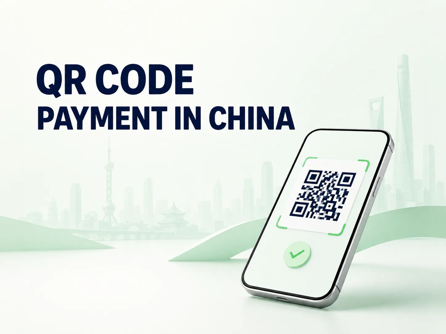 Foreign traveler using QR code payment in China